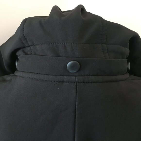[Novelti] Black Fleece Lined High Collar Hooded Raincoat | L | Good - Picture 3 of 15